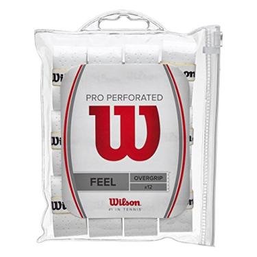 Imagem de WILSON Sporting Goods perfurado Pro Overgrip (pacote com 12), branco (WRZ4006WH)