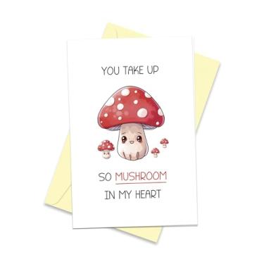 Imagem de Arsagen Adorable Mushroom Love Card for Him, Funny Valentine's Day, Humor Pun Anniversary Card, You Take Up So Mushroom in My Heart, qr8