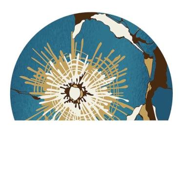 Imagem de Tapete redondo abstrato para sala de estar tapetes macios para sala de jantar embaixo da mesa, tapete antiderrapante para entrada de escritório e cozinha (flor 14,80 x 120 cm)