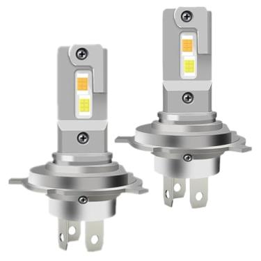 Imagem de 1 par H4 lâmpada de farol LED farol de motocicleta farol de neblina automóvel bicolor 3000K 6000K 12V 26W 6000LM lâmpada automotiva