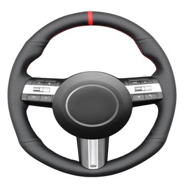 Imagem de MEWANT Capa de volante Hyundai Sonata Kona costurada à mão para Hyundai Sonata Kona 2024 Acessórios de volante para Hyundai Sonata Kona 2024