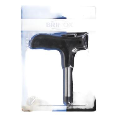 Imagem de Furador Coco Veronica Brinox 12cm Aço Inoxidável Cabo Preto, Preto