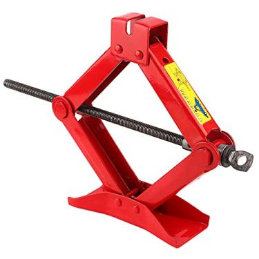Imagem de Macaco de Tesoura, Base Extra Larga, Troca Fácil de Pneus, Material de Ferro Vermelho, para Porta-malas de Carro Ao Ar Livre (1T)