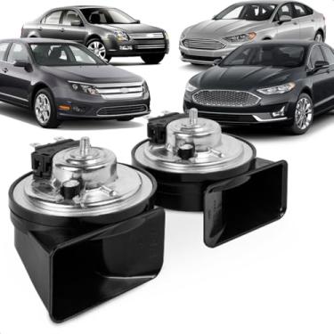 Imagem de Par Buzina Fusion 2006 A 2021 Am80Sx H & Am80Sx L Conector Uscar Agudo Grave 12V Caracol 2 Terminais
