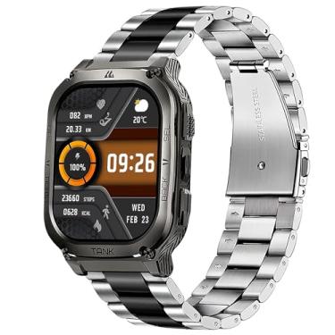 Imagem de Compatível com smartwatch AMAZTIM, pulseiras de substituição de aço inoxidável de liberação rápida de 22 mm, compatíveis com relógio AMAZTIM M2/M3/C20 Pro/T2, compatível com KOSPET Tank M2/M3/M3 Ultra