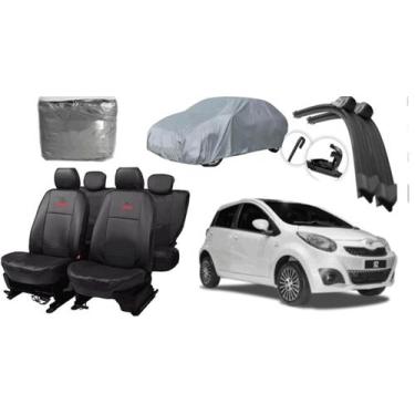 Imagem de Kit capa couro Jac J2 2016-2024 + para-brisa + limpador - aero print