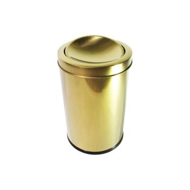 Imagem de Lixeira Dourada 7,8L Basculante - By Fineza