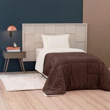 Imagem de Cobertor SOLTEIRO dupla face sherpa manta fleece matelasse - SAFIRA EN