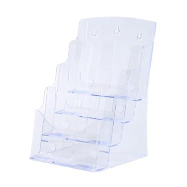 Imagem de MERIGLARE Suporte de panfleto acrílico expositor sinais revista folheto folheto titular organizador para livreto restaurante escritório, 3 camadas 23.5x17.3x32cm