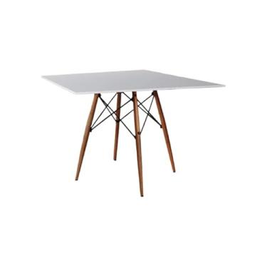 Imagem de Mesa de Jantar Cozinha Redonda e Quadrada Tampo 77cm Quarto Sala Casa(QUADRADO,BRANCO)