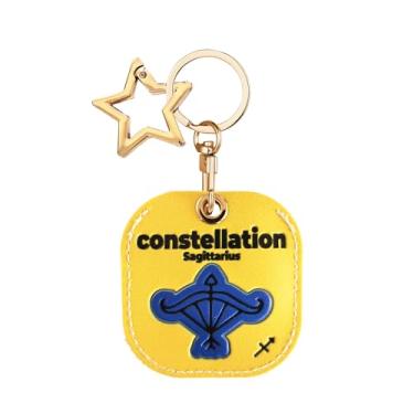 Imagem de Capa de couro para chaveiro AirTag, capa protetora fofa para Apple Air Tag com chaveiro estrela, antiarranhões, localizador oculto, rastreador GPS para chaves, bolsa, animais de estimação, mochila