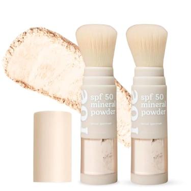 Imagem de Roe Wellness - Pincel infantil FPS 50 em pó protetor solar mineral certificado EWG, não tóxico, amigo dos recifes, fácil de aplicar para crianças, bebês e pais (pacote com 2)