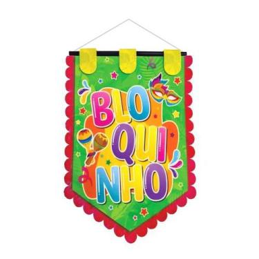 Imagem de Enfeite Escudo Carnaval Bloquinho Colorido Porta Bandeira - piffer