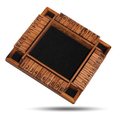 Imagem de Shut The Box Game Crobyi Wooden para 1-4 jogadores com 10 dados