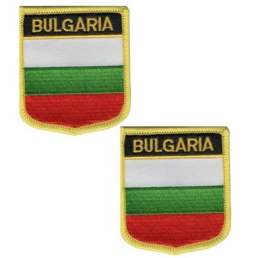 Imagem de NEGNME Remendos da bandeira nacional da Bulgária, bordado com ferro ou costurado, tático militar para homens e mulheres, 2 peças (branco vermelho verde, em forma de escudo 2,76 x 2,36 polegadas (7 x 6