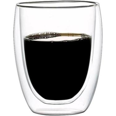 Imagem de Copo Duplo de Vidro Parede Dupla 350 ml Café Expresso Cerveja Chopp Ch