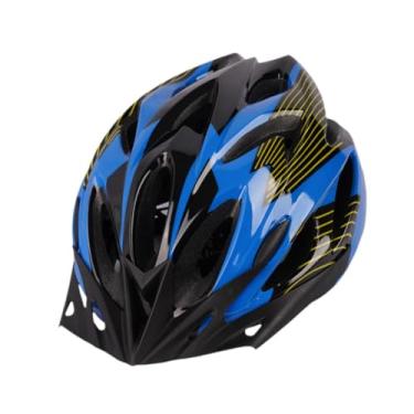 Imagem de kowaku Capacete de bicicleta infantil Capacete de bicicleta Capacete confortável Cheque de queixo Ajuste Choque para patinar esportes ao ar livre de, Preto Azul