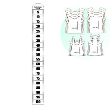 Imagem de Régua Corte Escala De Costura 1/3,3 em Acrílico Transparente - Levolpe