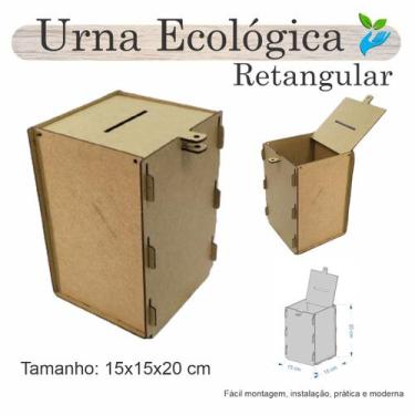 Imagem de Urna ECOLÓGICA Sorteio Caixa Sugestão RETANGULAR 20 X 15 MDF - INDÚSTR