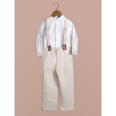 Imagem de Conjunto Bebê Suspensório Cotton Linen - Laureh, Linho, 01