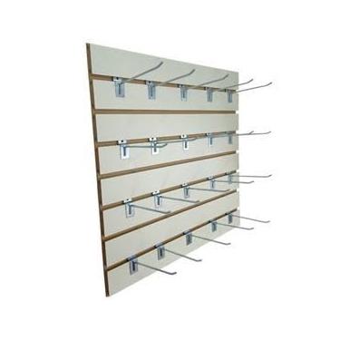 Imagem de Painel Canaletado Expositor Parede Inteligente Mdf Para Loja 0,60x0,60 + 20 Ganchos(Branco)