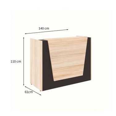 Imagem de Balcão de Atendimento Recepção Calvi e Preto 140 cm