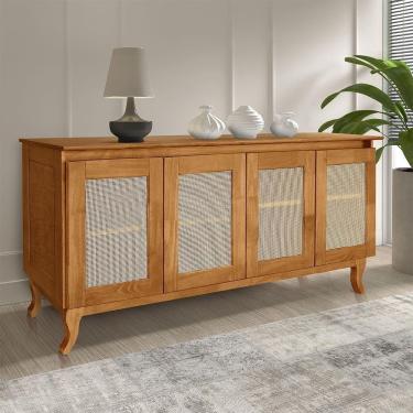 Imagem de Buffet Aparador Madeira Vintage Tela 4p Deltan Imbuia - Atraente Móveis - Cor: Marrom