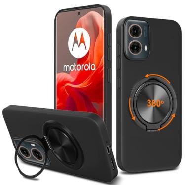 Imagem de Capa para celular Motorola Moto G85/Moto Edge 50 Fusion, suporte de anel giratório de 360° Suporte/suporte de silicone TPU Silm Fit capa protetora à prova de choque para Moto G85 5G/Moto S50 Neo 5G