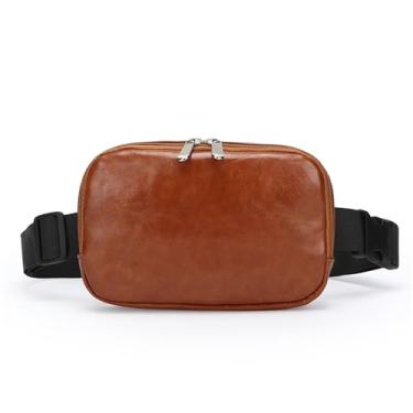 Imagem de Pochete de couro para mulheres e homens, bolsa tiracolo moderna, bolsa de viagem, Bolsa de cinto marrom, Strap Length: 120 cm