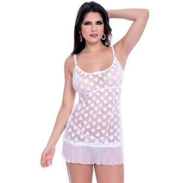 Imagem de Camisola Sexy Drapy Branca Pimenta Sexy - Camisola Sexy