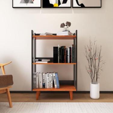 Imagem de Estante Organizadora Para Livros Multiuso Com Pés em Madeira Maciça - 