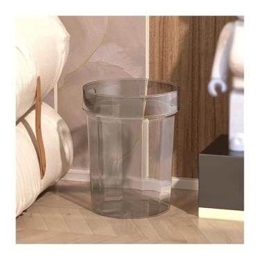 Imagem de Lixeira Lixeira de lançamento reto, lata de lixo de corpo transparente, cesto de papel para resíduos de material plástico adequado para casa, cozinha, escritório, cesto de papel para resíduos Lixeira(