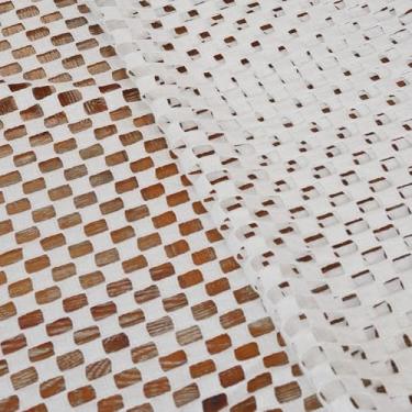 Imagem de Tecido de renda vazado quadrado branco por jarda, design geométrico, tecido de rede de renda transparente para vestido, camisa, saia, roupas da moda, artesanato