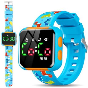 Imagem de Etuwoe Relógio de treinamento penico para crianças: relógios penico resistentes à água para meninos pequenos com volume ajustável, lembrete de vaso sanitário, dinossauro, infantil, presentes de