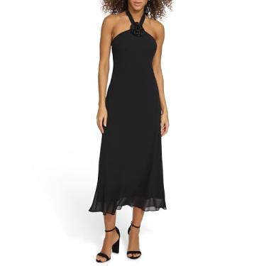 Imagem de Siena Vestido longo feminino sem mangas com decote frente única, Preto, 42