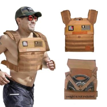 Imagem de UBK MADE Colete ponderado ajustável, WOD CrossFit, suporte de placas de peso para treinamento de força e resistência e corrida. Para homens ou mulheres, 2 adesivos incluídos [verde]