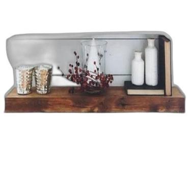 Imagem de Prateleira Com Suporte Invisível Madeira Maciça 80X15 - Loja Do Pinho