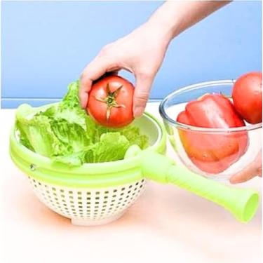 Imagem de Secador Escorredor De Saladas Legumes Verduras Vegetais Frutas Giratório Centrifuga