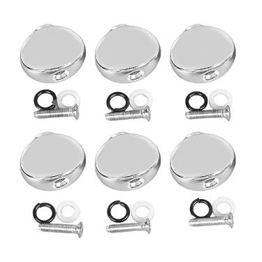 Imagem de Botões de Ajuste de Guitarra de 6pcs, Botões de Substituição da Cabeça da Máquina de Metal Com Kit de Parafusos para Guitarra Elétrica Acústica, Fácil de Instalar (Prata)
