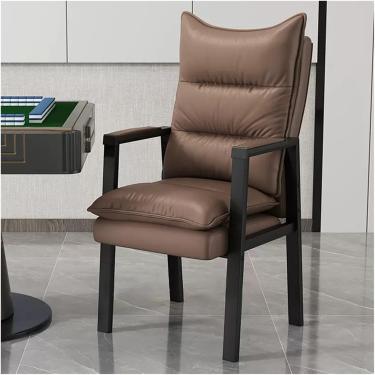 Imagem de Poltrona De Couro De Meados Do Século Poltrona Moderna Sofá Único Poltrona Para Sala De Estar, Cadeira De Leitura Confortável Com Encosto Alto Cadeiras De Lazer Com Estrutura De Meta, Brown