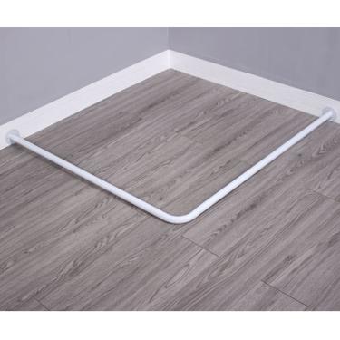 Imagem de Haste De Cortina De Vestir De Varejo - Haste De Metal Para Montagem Na Parede - Prateleira De Canto Em Forma De L - Haste De Cortina De Chuveiro, Black, 80x100cm