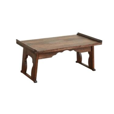 Imagem de Mesa de Centro Mesa baixa de meditação retrô Mesa de tatami japonesa Sala de estar Mesa de chá Zen Mesa de centro, mesa de chá baixa para sentar no chão - Acabamento elegante, madeira Paulownia leve M