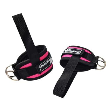 Imagem de Tornozeleira Crossover com Alça para os Pés Pentágono, Dupla Fivela 40mm, Reforçada e Grossa, para Treino de Glúteo, Perna e Coxa, Uso em Polia e Aparelhos de Academia (Pink)