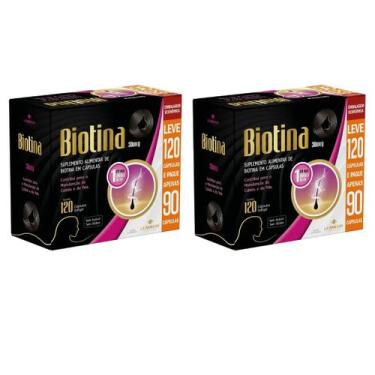 Imagem de Kit 02 Suplemento Alimentar Biotina 120Cps - La San Day