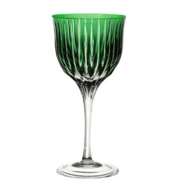 Imagem de Taça De Água Cristal Lapidado Verde Escuro 520Ml - Strauss