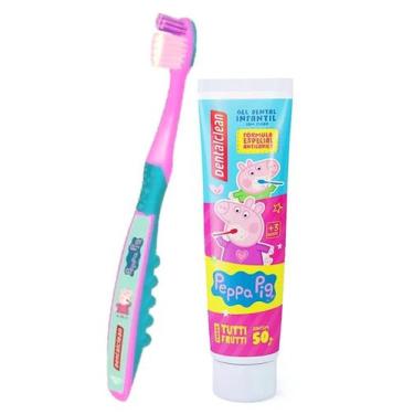 Imagem de Kit Escova + Gel Dental Infantil Peppa Pig Dentalclean