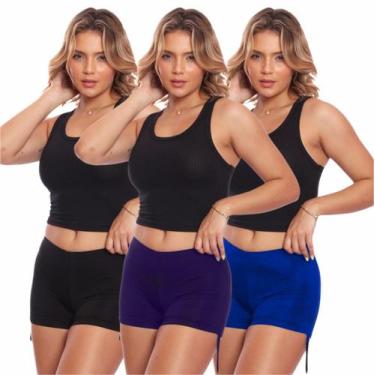 Imagem de Kit 3 Shortinho Biquíni Regulagem Empina Bumbum Calcinha Bionda - Brás