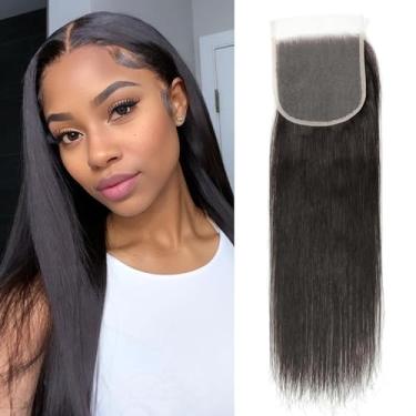 Imagem de Renyarch Cabelo Humano Liso 5X5, Transparente, Fechamento De Renda Hd, Invisível, Ultrafino, Pré-Arrancado, Com Baby Brazilian Virgin, Preto Natural (30 Cm, Liso)