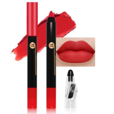 Imagem de JUAAZIN Batom Lápis De Labial Matte Crayon True Red, Hidratante E Suave Com Apontador Afiável Ultimate Para Mulheres, À Prova D'Água Manchas 04#