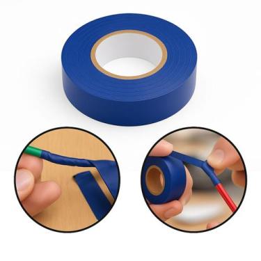 Imagem de Fita Isolante Antichama Azul 19mm x 10m Segurança e Resistência para I